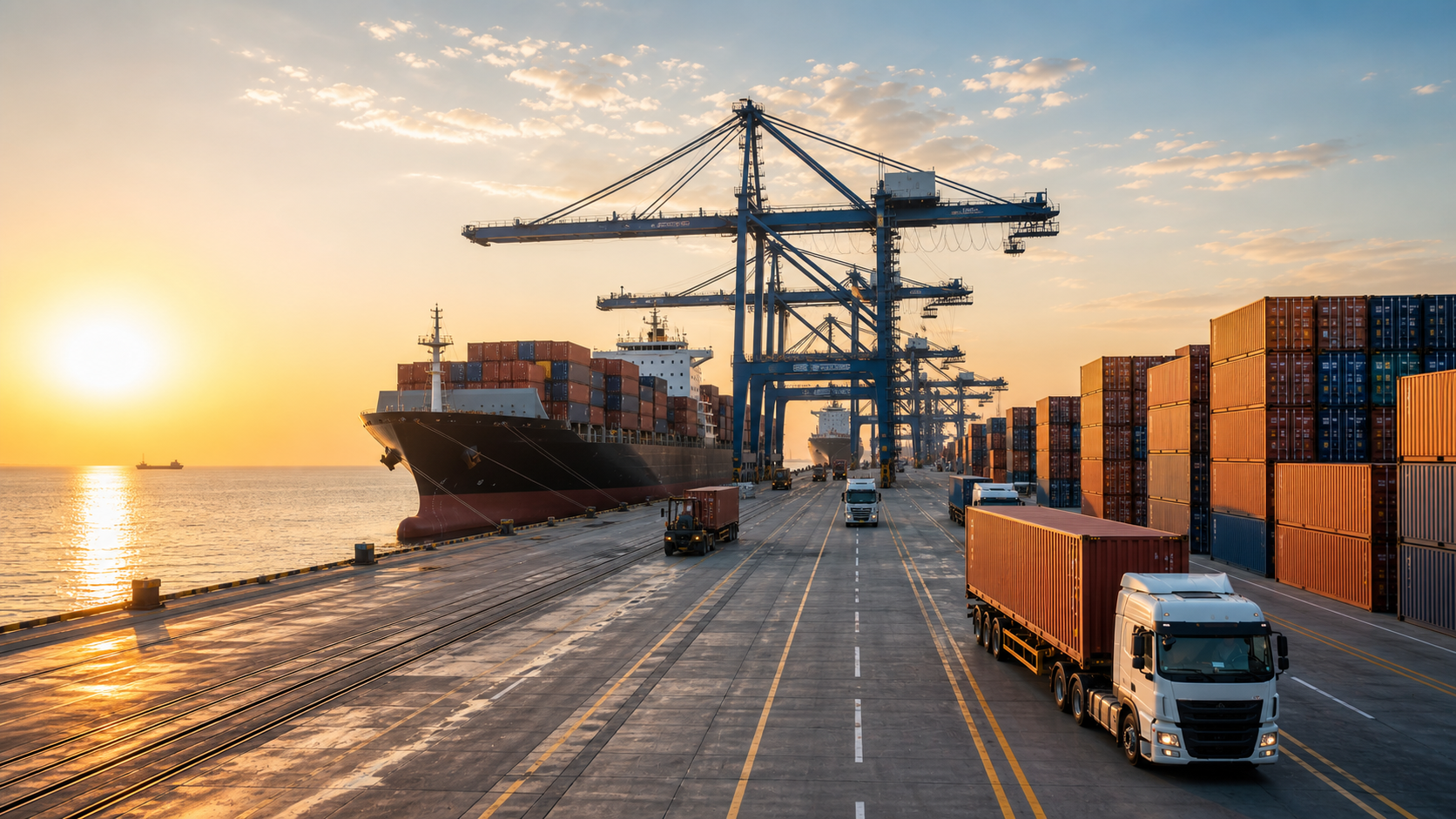 Major port and logistics operations supporting cross-border procurement delivery.